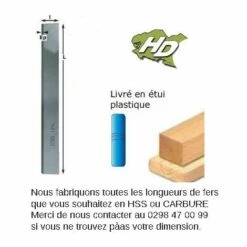 HD OUTILLAGE Fer De Dégauchisseuse HSS18% - 120x25x3 Mm